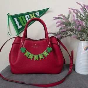 Kate Spade Red Pebble Large Dumpling Satchel